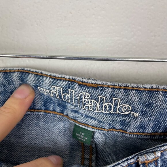 Wild Fable Women's 14 High Rise Cut Off Shorts Button Fly Summer Plus Size Denim - Picture 3 of 9